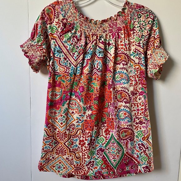 Lauren Ralph Lauren Tops Lauren Ralph Lauren Paisley Smock Neck